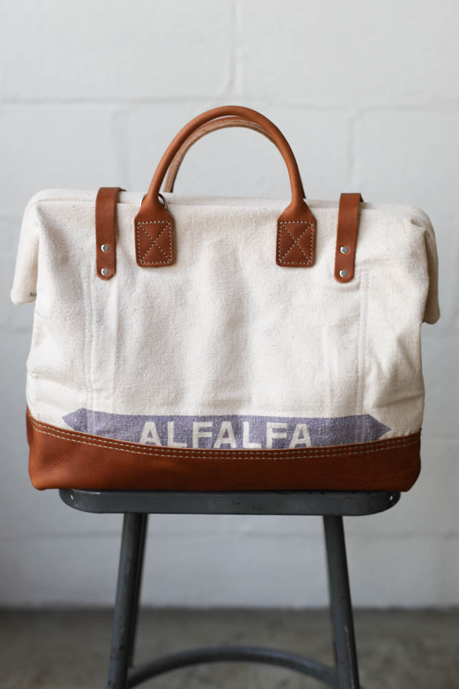 1950's era Salvaged Canvas Carryall