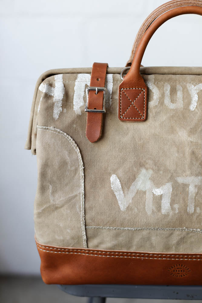 1940's era Salvaged Canvas Carryall