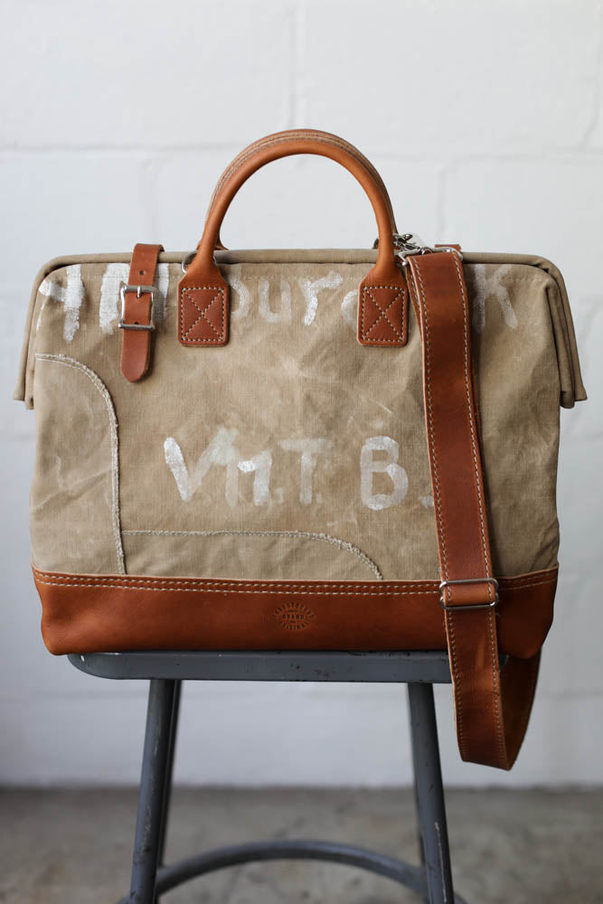 1940's era Salvaged Canvas Carryall