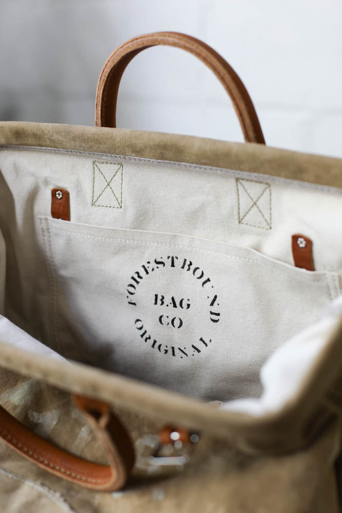 1940's era Salvaged Canvas Carryall