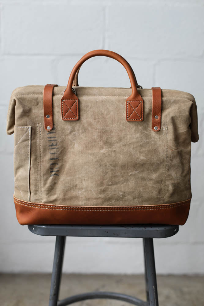 1940's era Salvaged Canvas Carryall