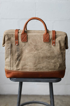 1940's era Salvaged Canvas Carryall