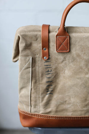1940's era Salvaged Canvas Carryall