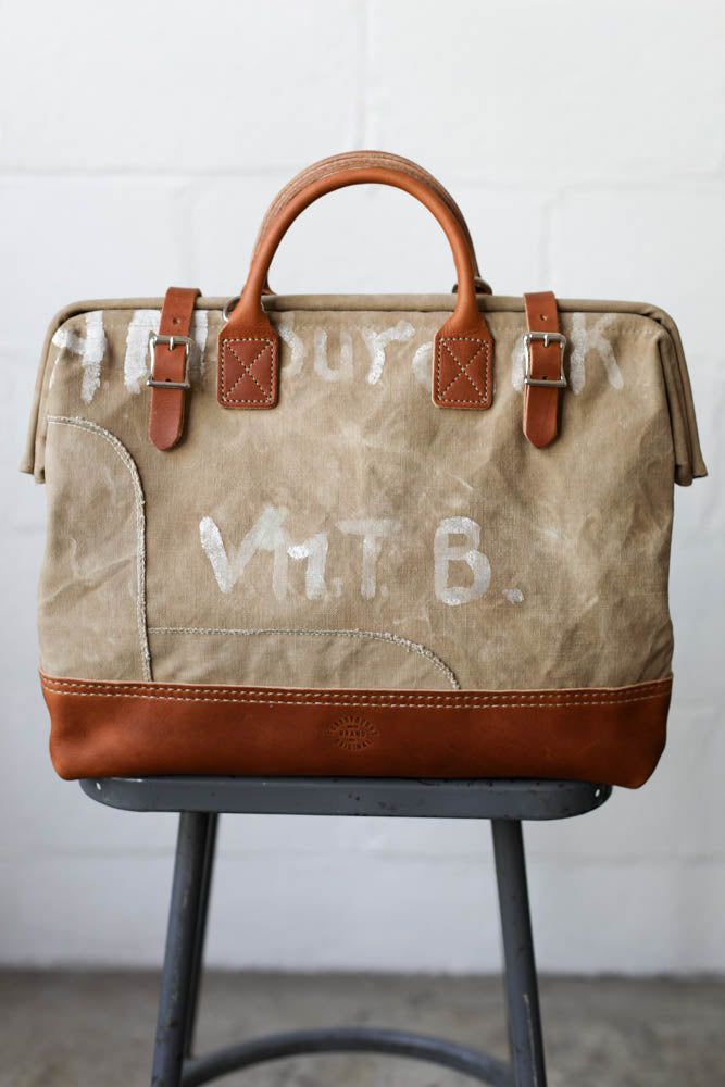 1940's era Salvaged Canvas Carryall