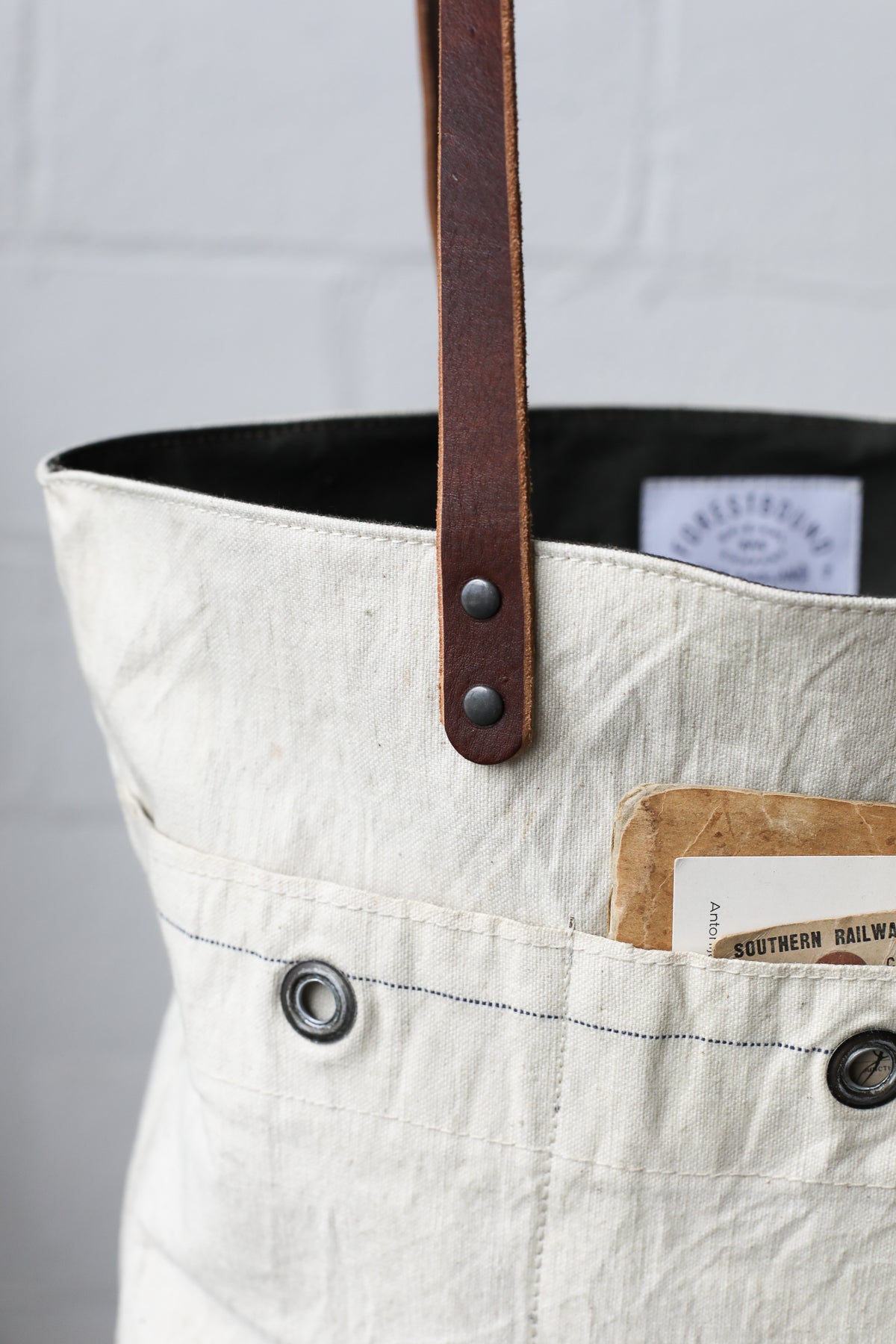 1940's era Salvaged USN Canvas Tote Bag