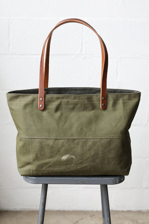 WWII era Salvaged Military Canvas Tote Bag