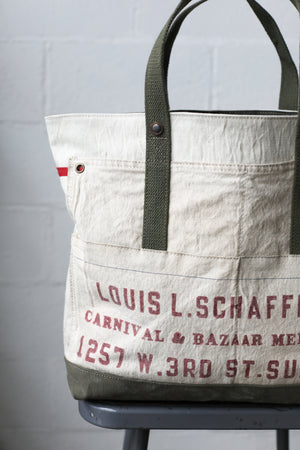 1940's era Salvaged Canvas & Work Apron Tote Bag
