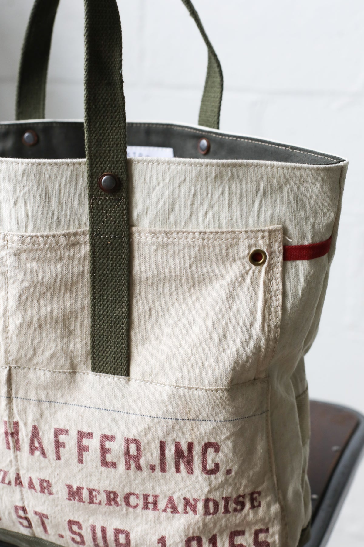 1940's era Salvaged Canvas & Work Apron Tote Bag