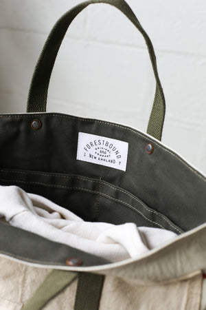 1940's era Salvaged Canvas & Work Apron Tote Bag