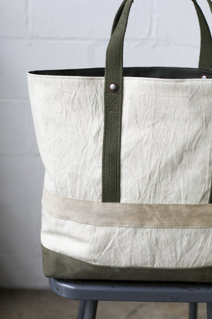 1940's era Salvaged Canvas & Work Apron Tote Bag