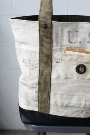 WWII era Salvaged USN Canvas Tote Bag