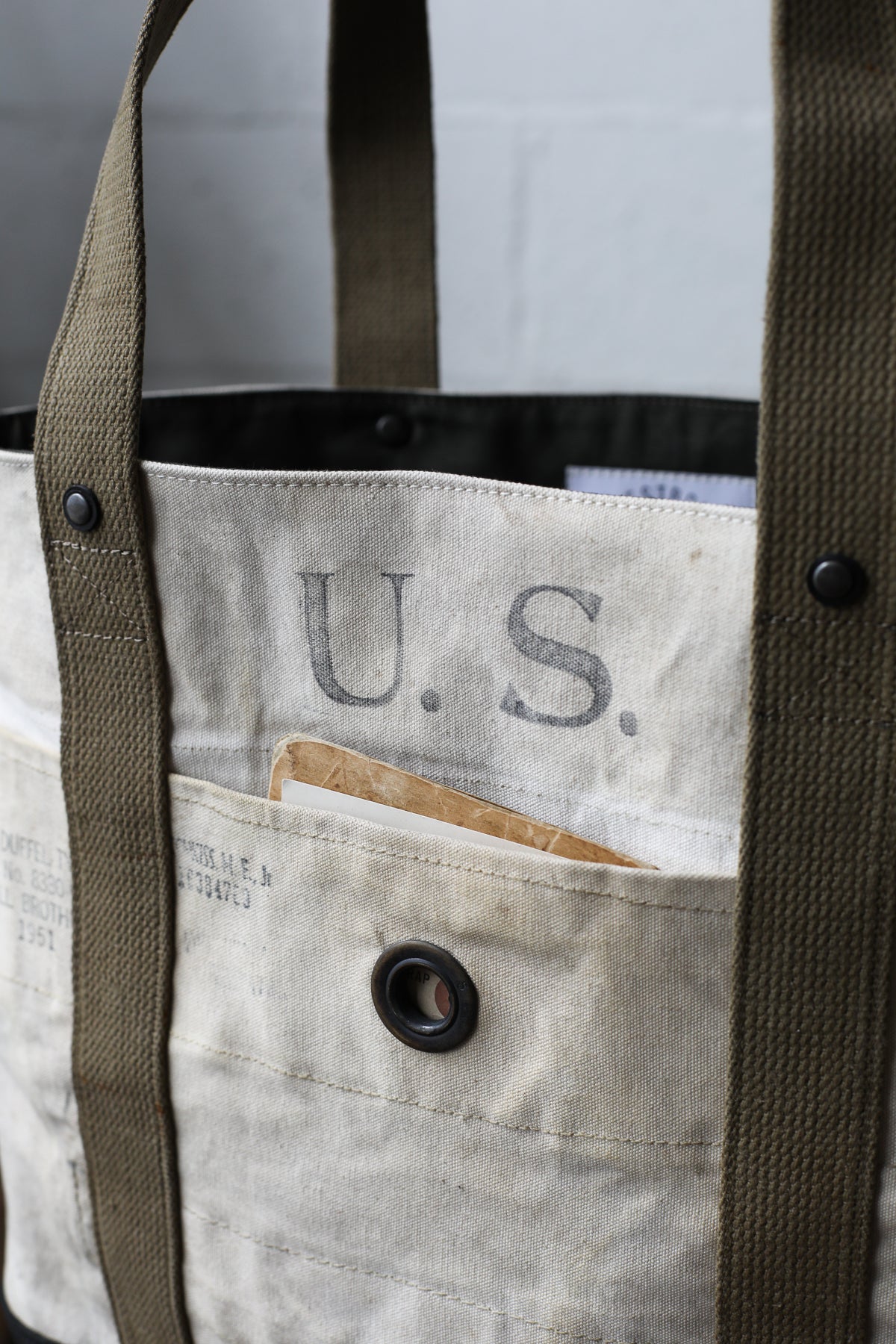WWII era Salvaged USN Canvas Tote Bag