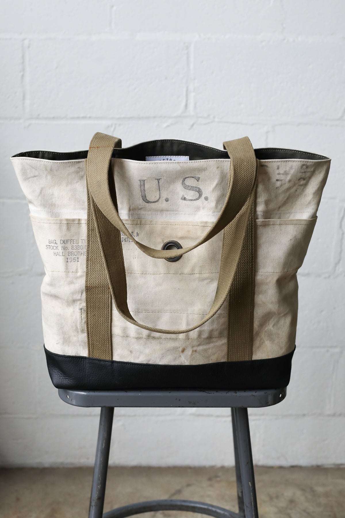 WWII era Salvaged USN Canvas Tote Bag