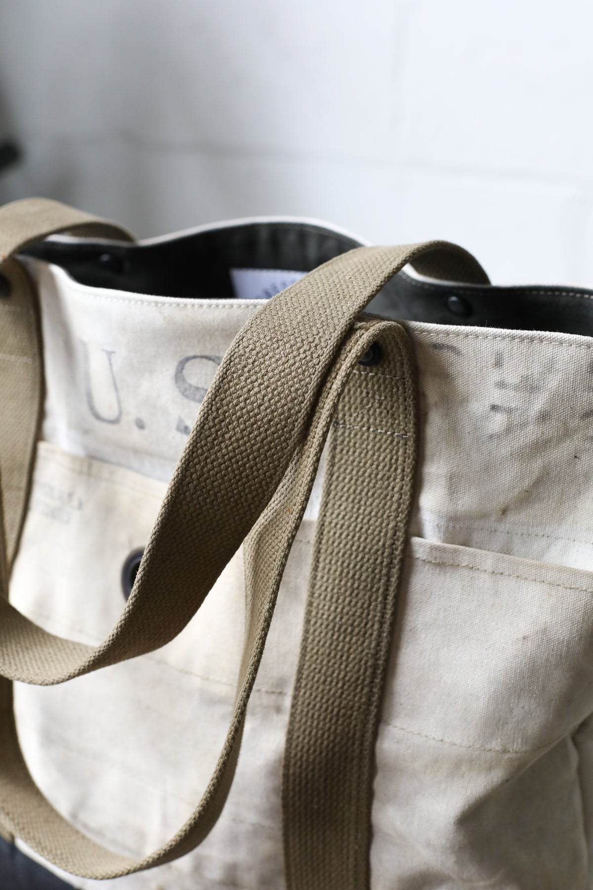 WWII era Salvaged USN Canvas Tote Bag