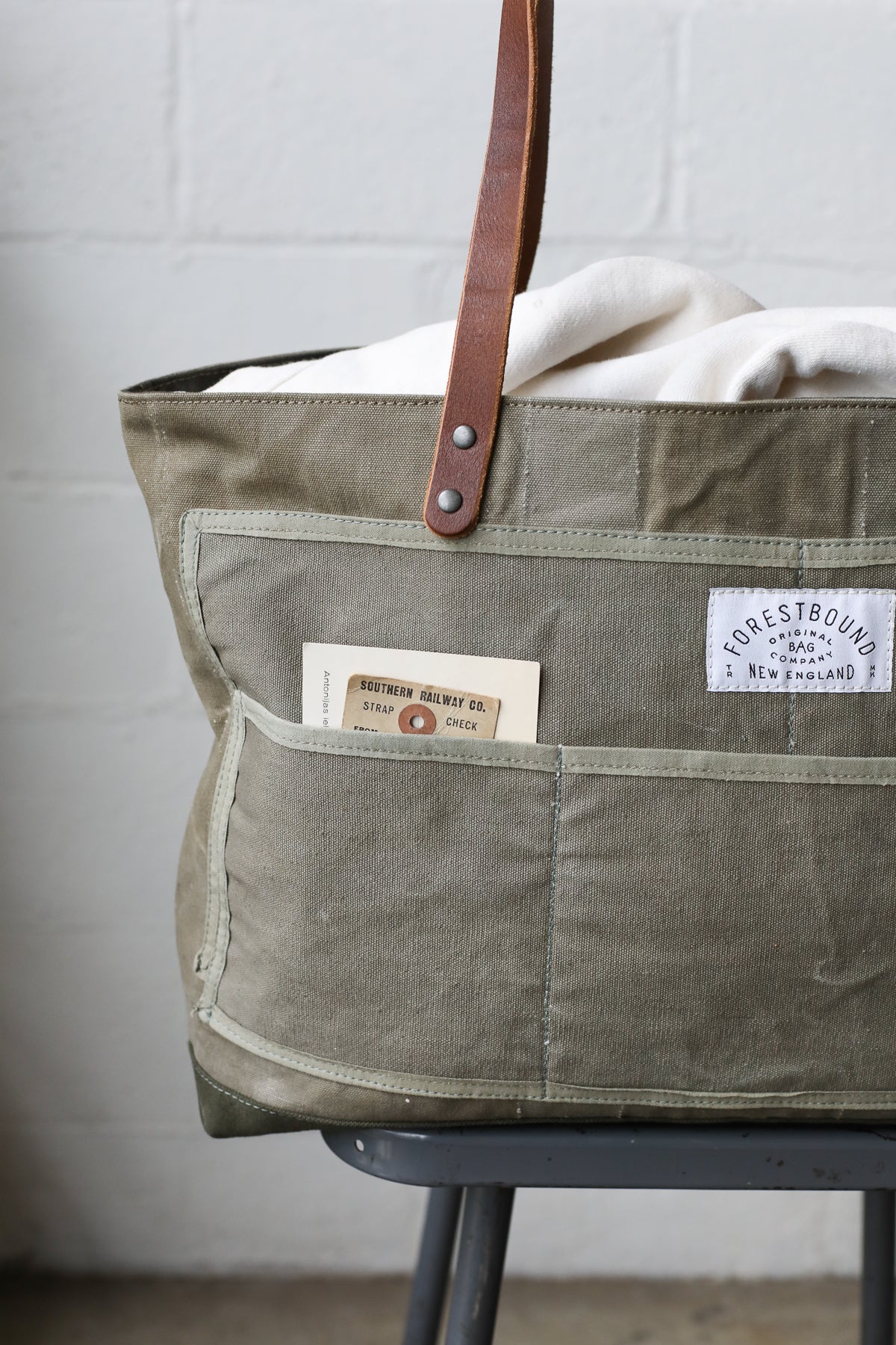 1940's era Salvaged Canvas Tote Bag