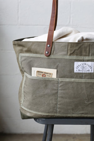1940's era Salvaged Canvas Tote Bag