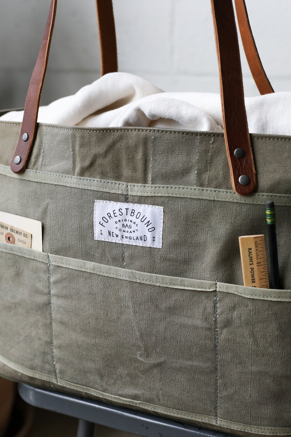 1940's era Salvaged Canvas Tote Bag