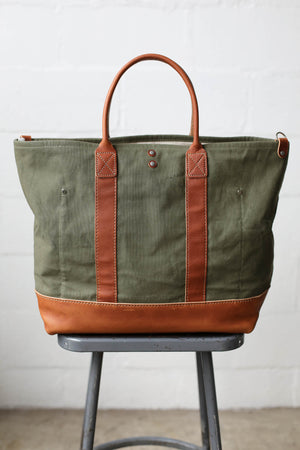 WWII era Salvaged Canvas Tote Bag