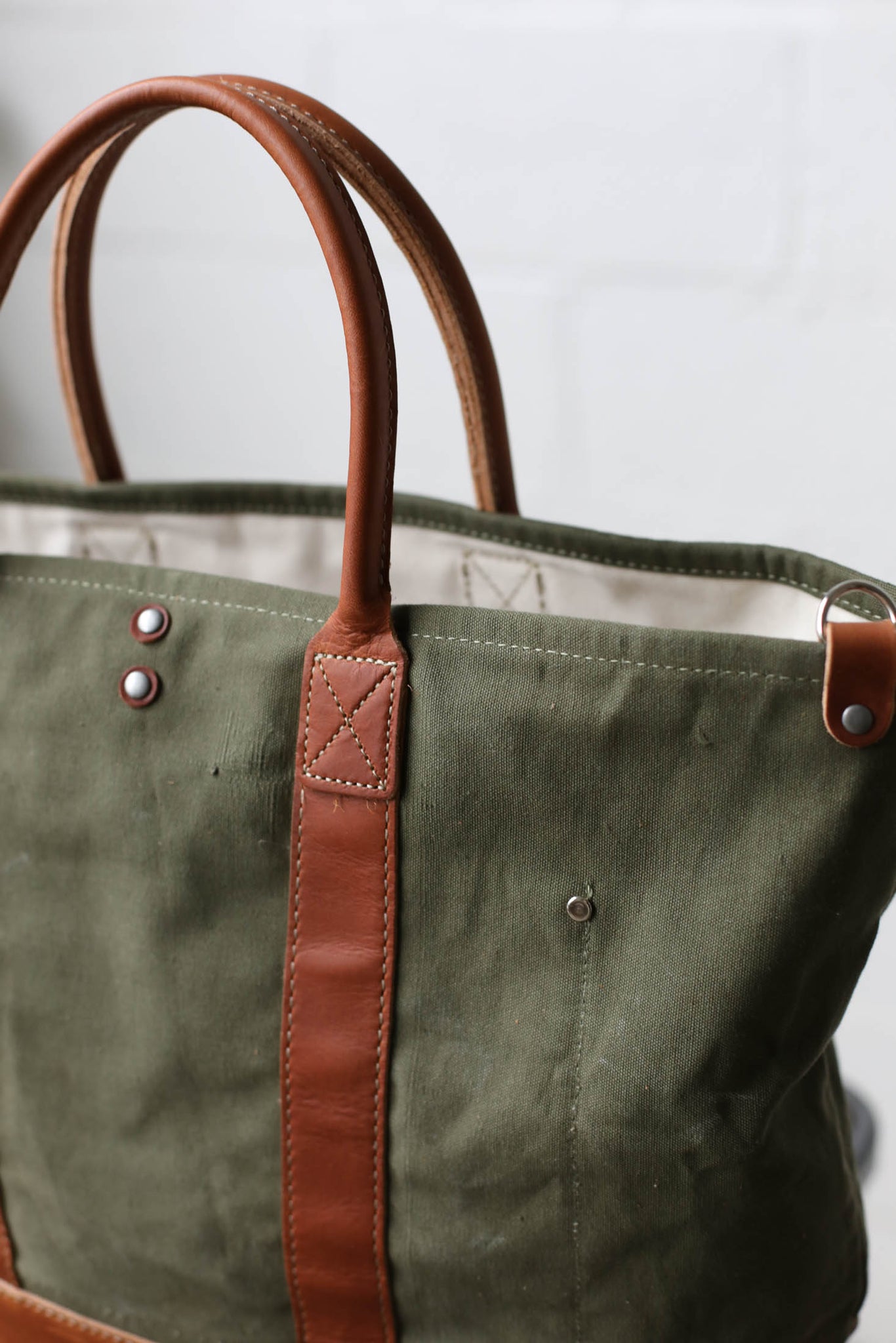 WWII era Salvaged Canvas Tote Bag