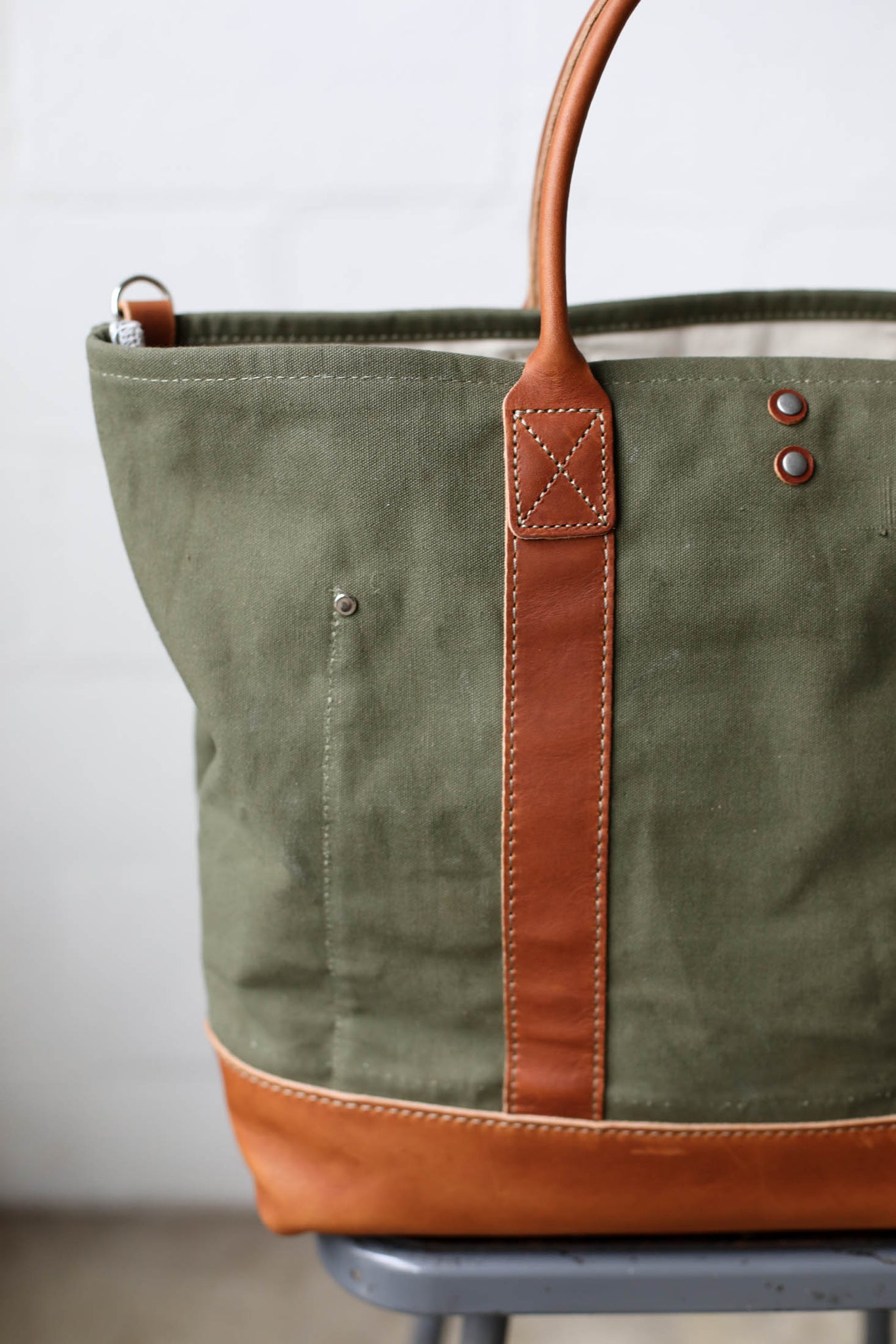 WWII era Salvaged Canvas Tote Bag