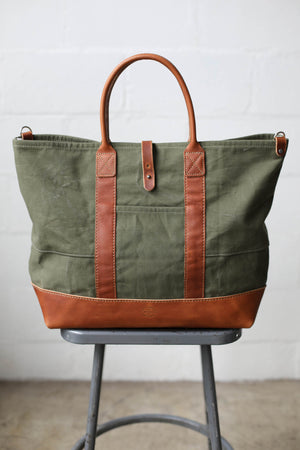 WWII era Salvaged Canvas Tote Bag