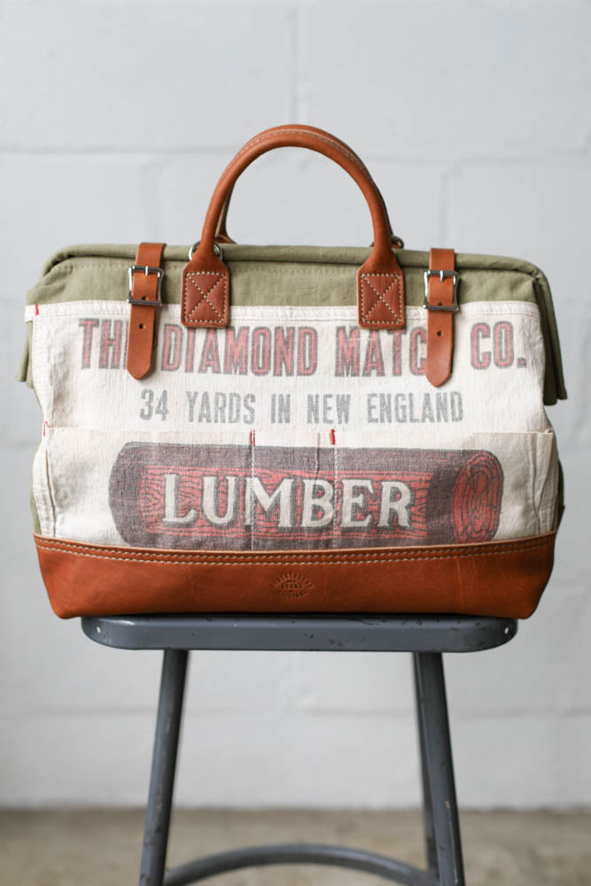1940's era Salvaged Canvas & Apron Carryall