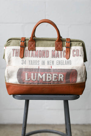 1940's era Salvaged Canvas & Apron Carryall