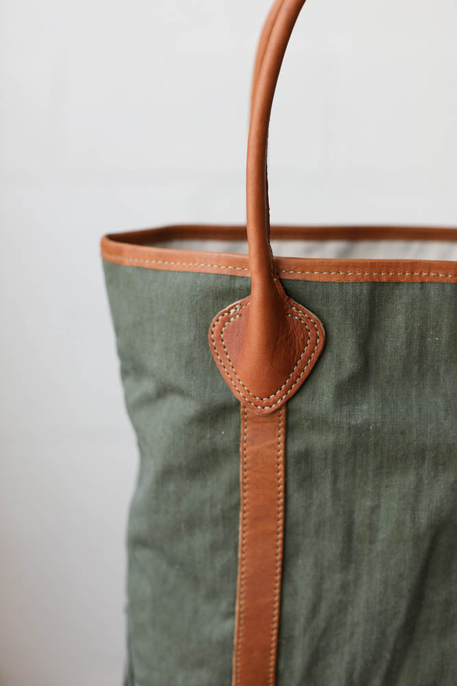 WWII era Salvaged Military Canvas Tote Bag