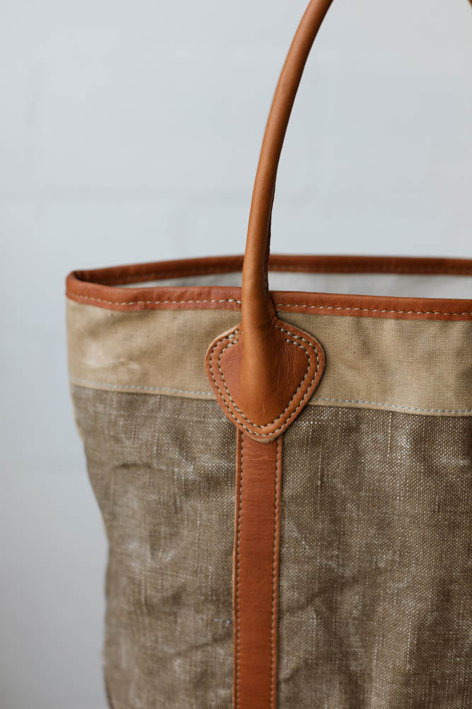 1940's era Salvaged Canvas Passenger Tote