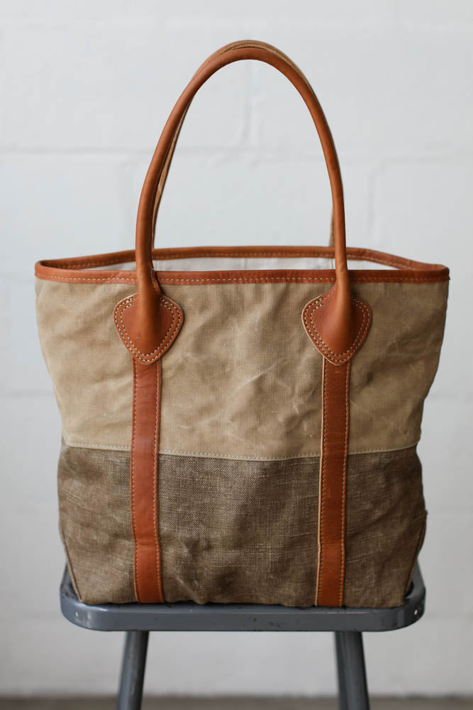 1940's era Salvaged Canvas Passenger Tote