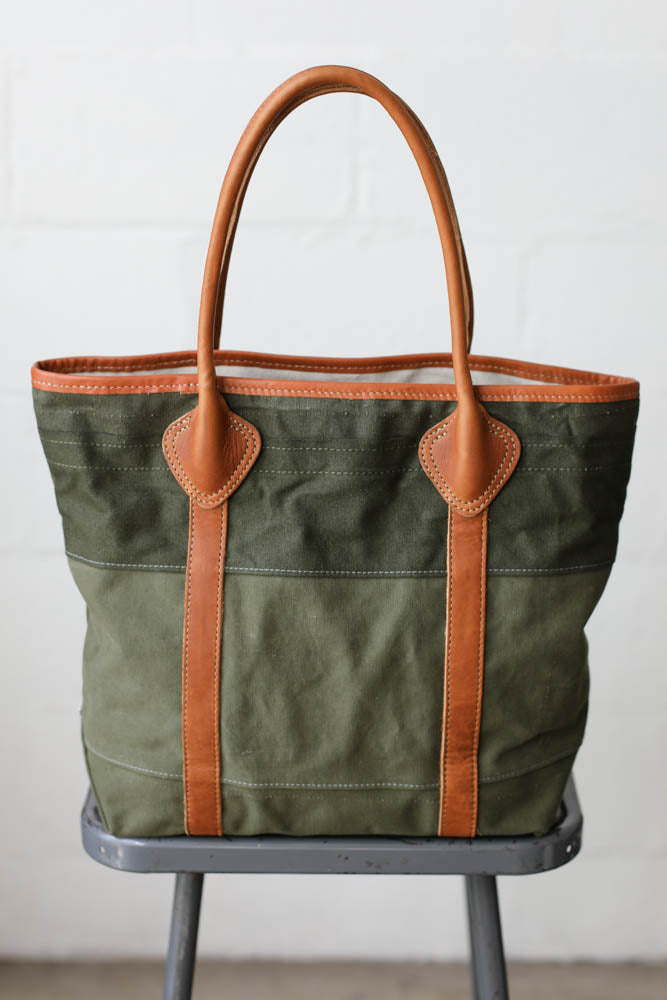 WWII era Salvaged Military Canvas Tote Bag