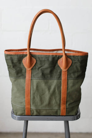 WWII era Salvaged Military Canvas Tote Bag