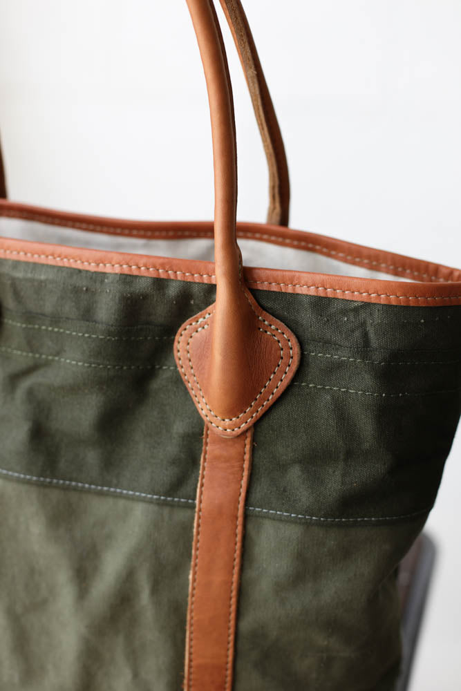 WWII era Salvaged Military Canvas Tote Bag