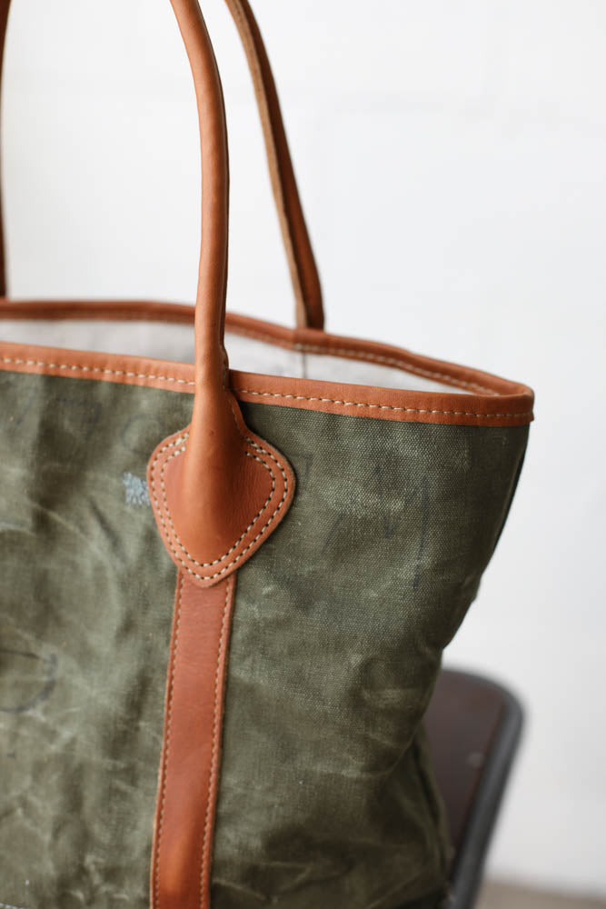 WWII era Salvaged Military Canvas Tote Bag