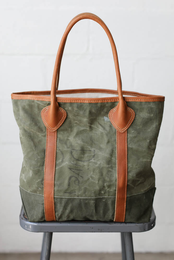 WWII era Salvaged Military Canvas Tote Bag