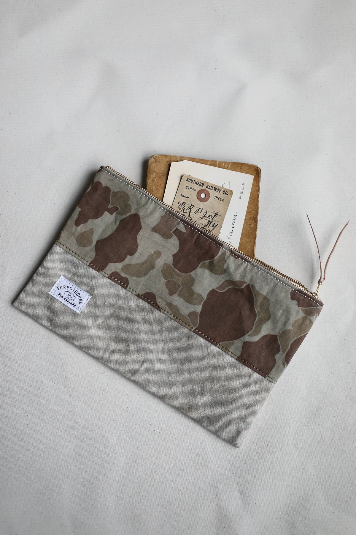 1950's era Salvaged Camo & Canvas Utility Pouch