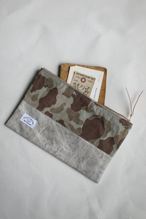 1950's era Salvaged Camo & Canvas Utility Pouch