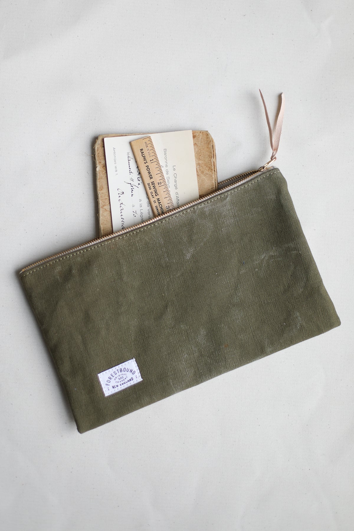 WWII era Salvaged Canvas Utility Pouch