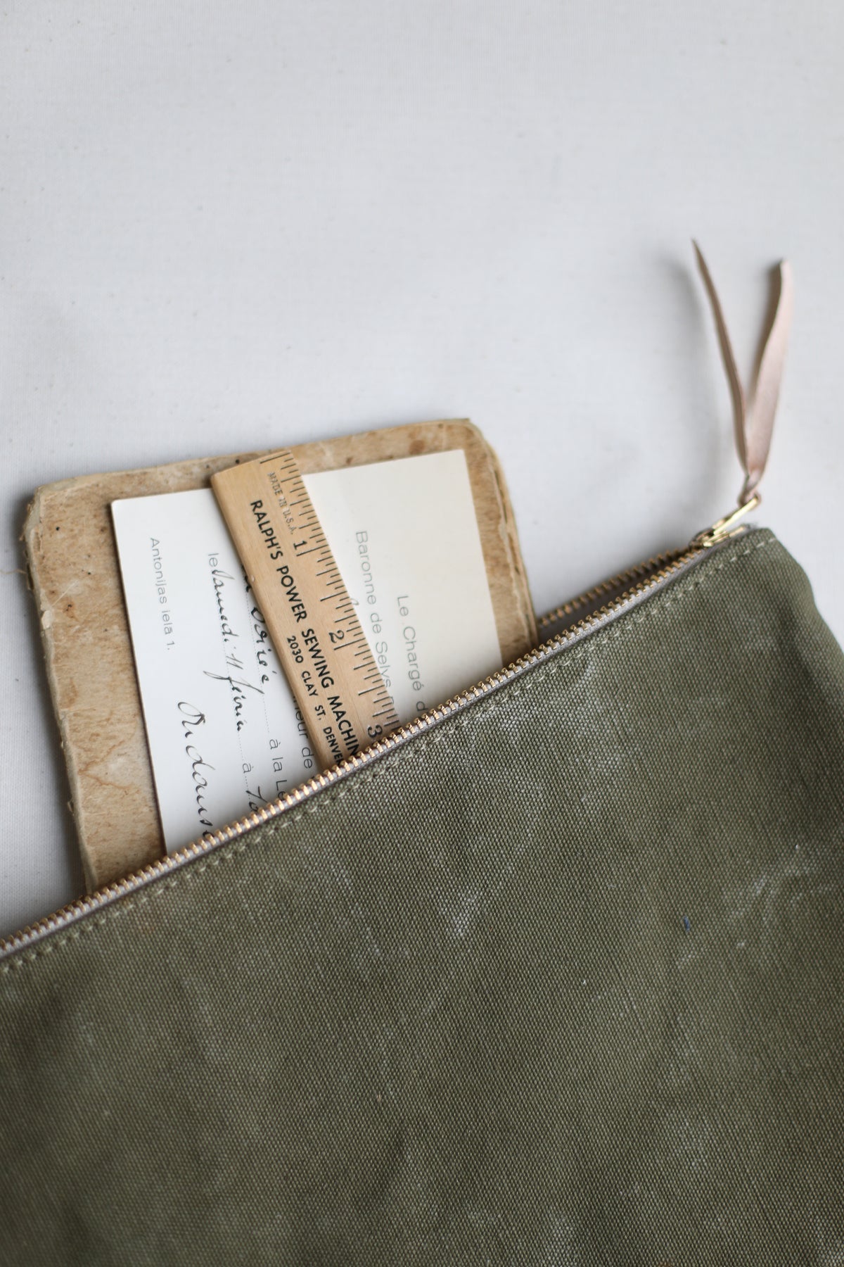 WWII era Salvaged Canvas Utility Pouch