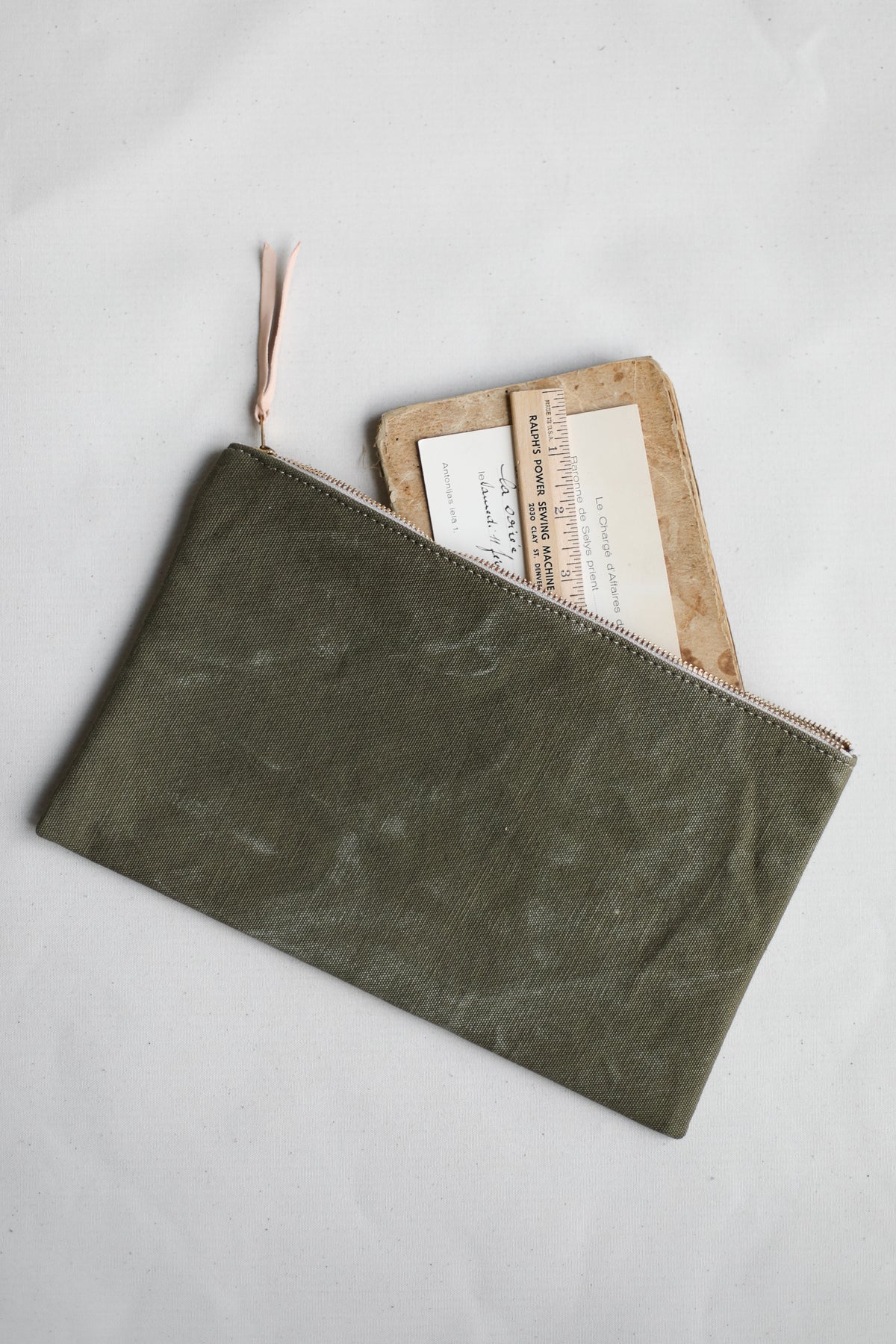 WWII era Salvaged Canvas Utility Pouch