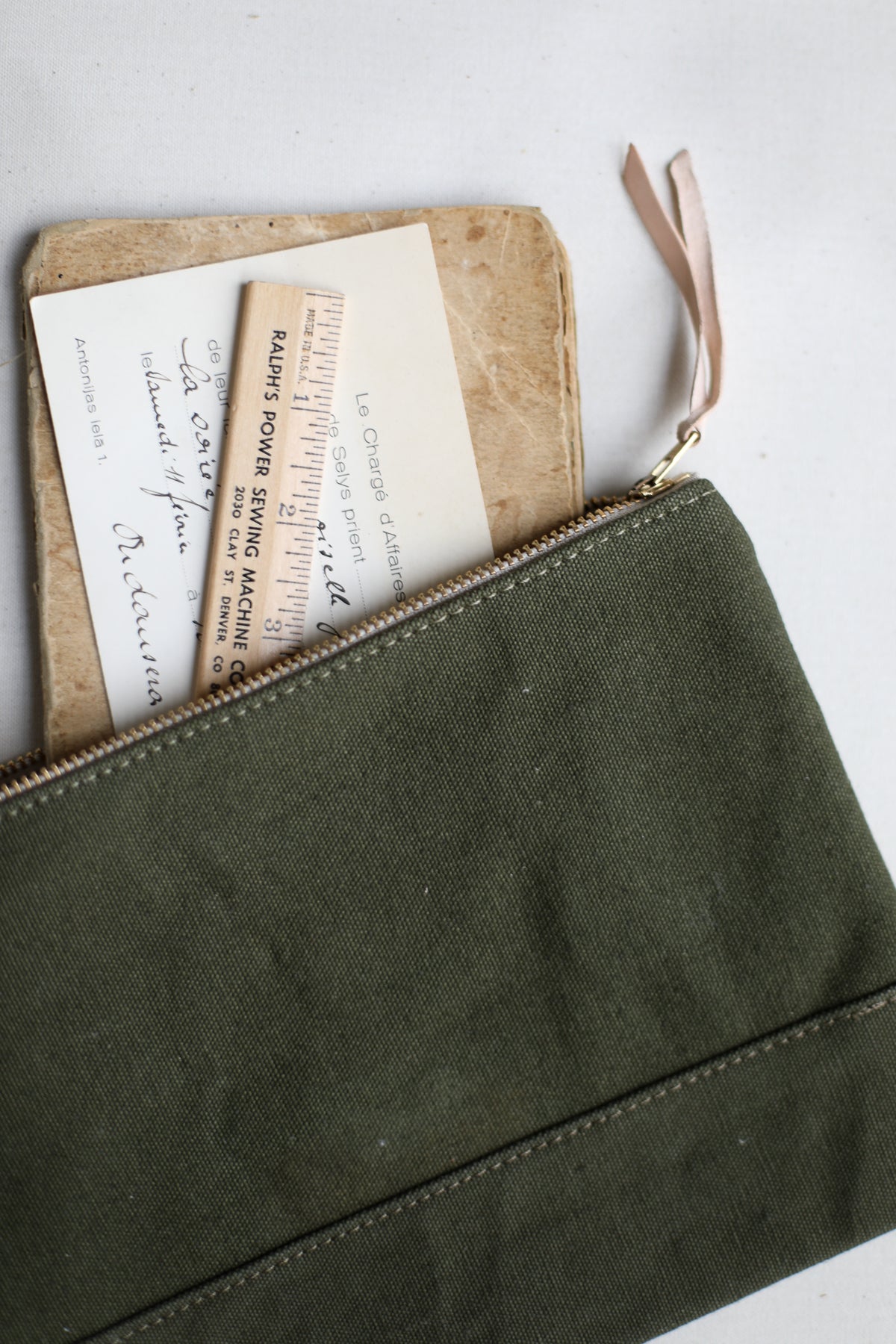 WWII era Salvaged Canvas Utility Pouch