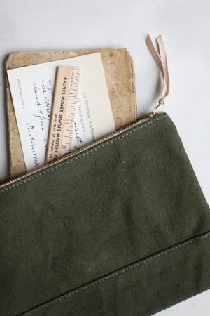 WWII era Salvaged Canvas Utility Pouch