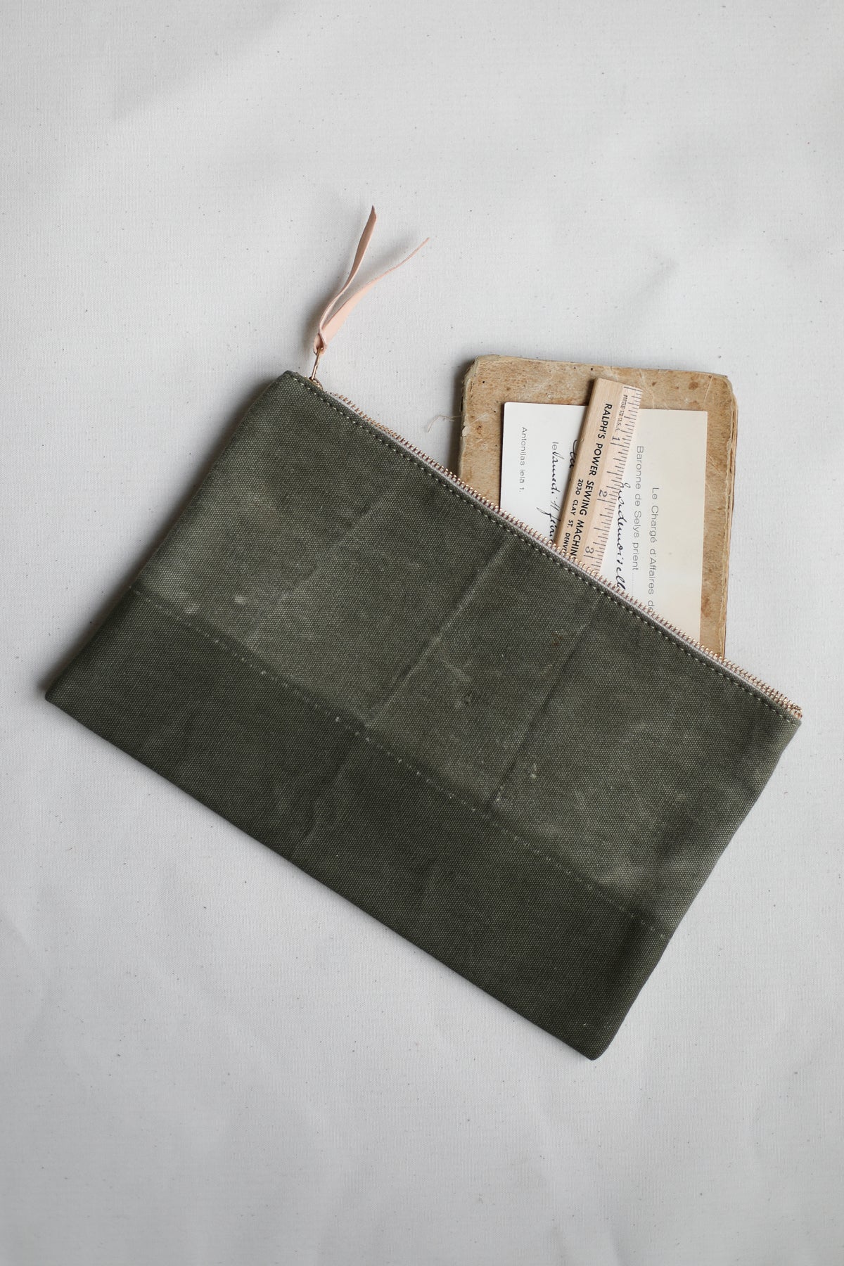 WWII era Salvaged Canvas Utility Pouch