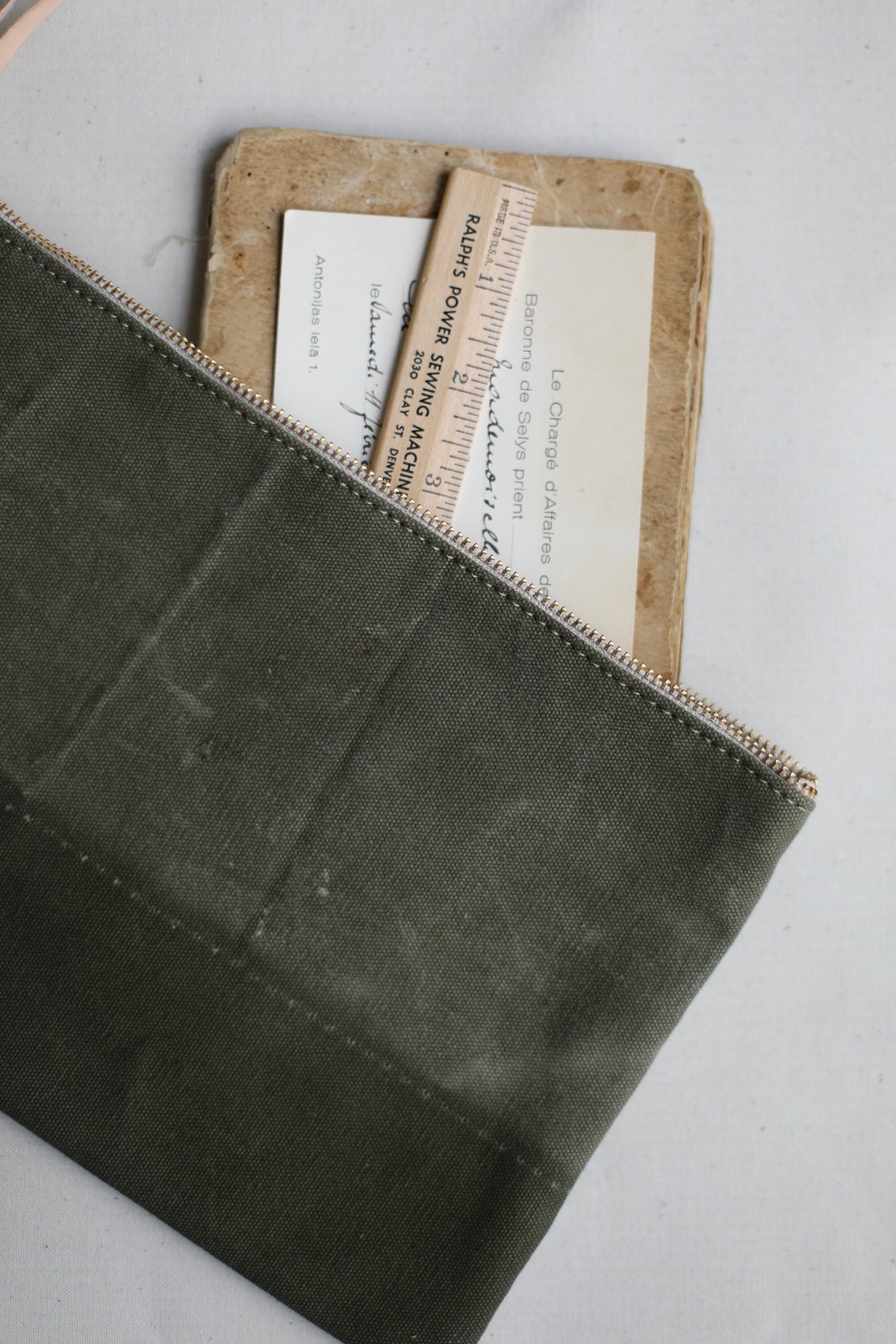 WWII era Salvaged Canvas Utility Pouch