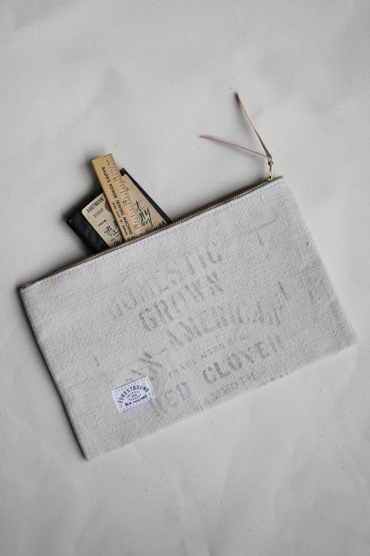 1940's era Salvaged Feedsack Utility Pouch