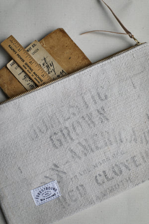 1940's era Salvaged Feedsack Utility Pouch