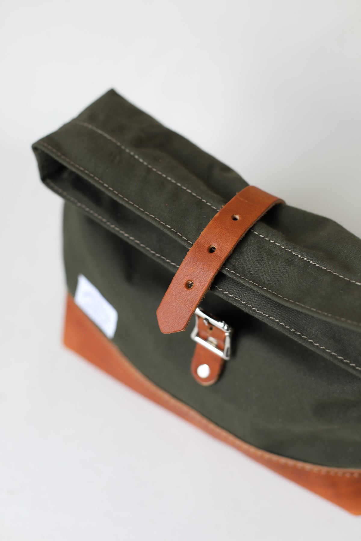 WWII era Salvaged Canvas Roll Top Dopp Kit