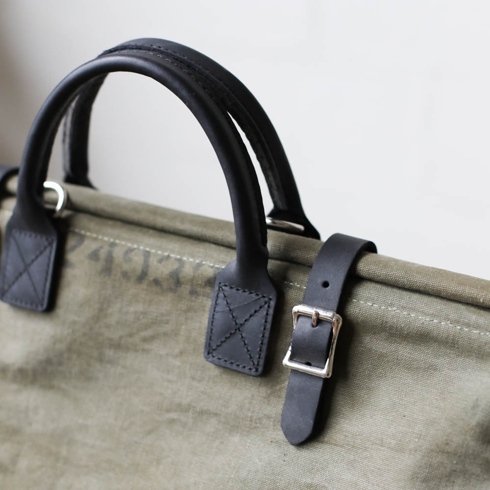 WWII era Salvaged Canvas Carryall - Sample