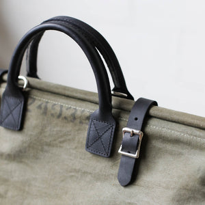 WWII era Salvaged Canvas Carryall - Sample
