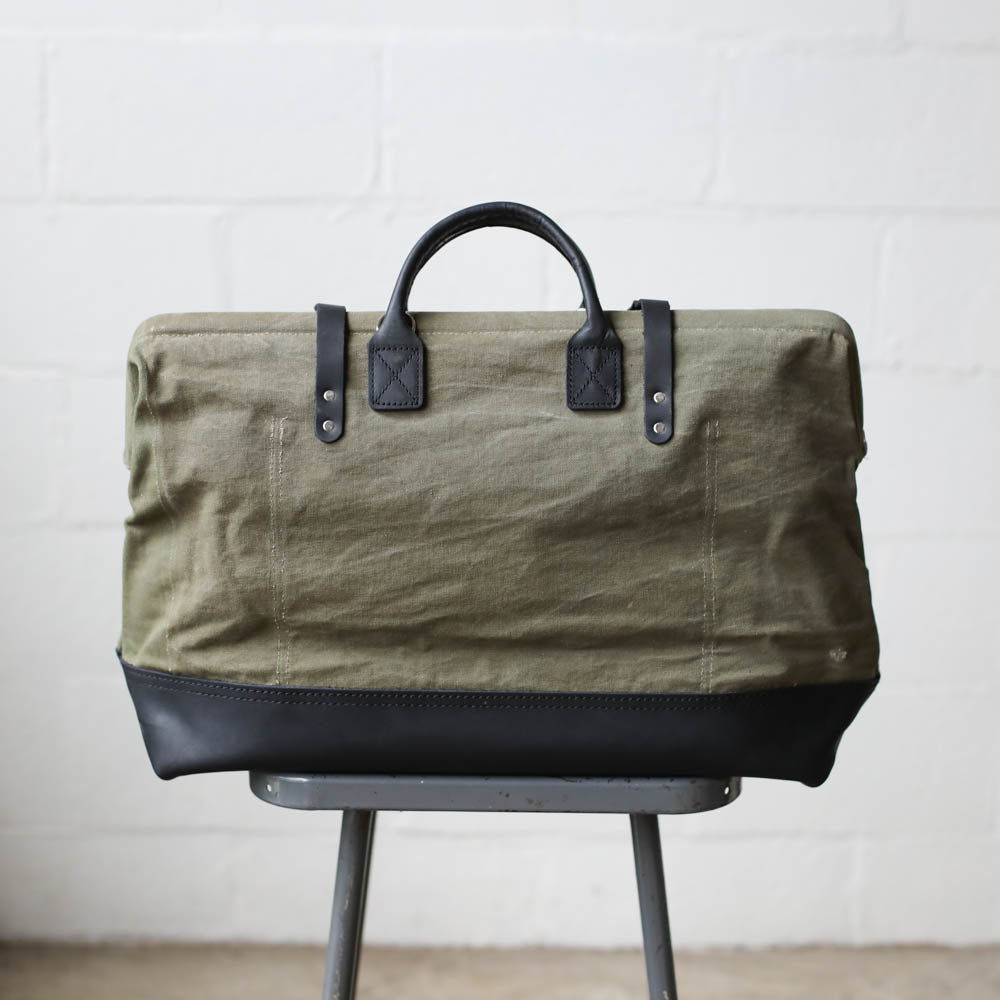 WWII era Salvaged Canvas Carryall - Sample